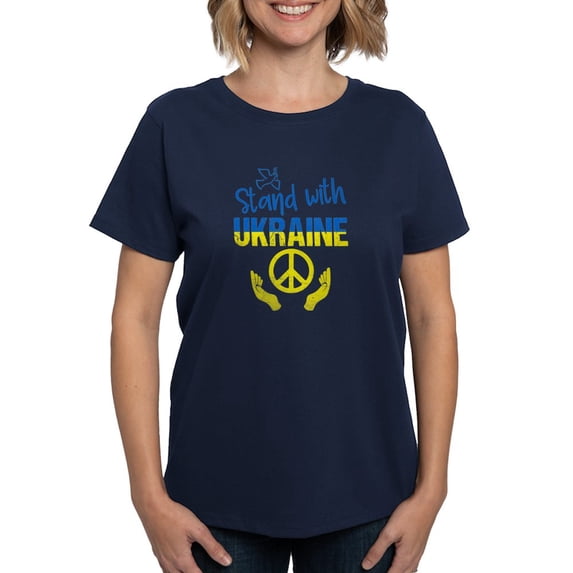 CafePress - Support Ukraine I Stand With Ukraine P T Shirt - Women's Traditional Fit Dark T-Shirt