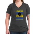 thumbnail image 1 of CafePress - Support Ukraine I Stand With Ukraine P T Shirt - Women's V-Neck Dark T-Shirt, 1 of 1