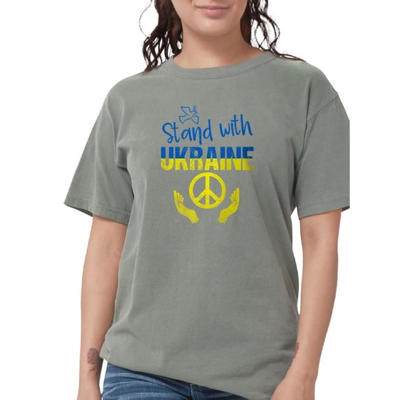 CafePress - Support Ukraine I Stand With Ukraine P T Shirt - Womens Comfort Colors® Shirt