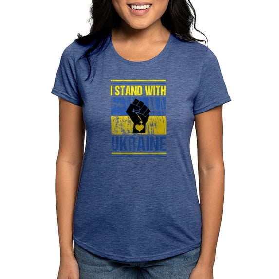 CafePress - Support Ukraine I Stand With Ukraine P T Shirt - Womens Tri-blend T-Shirt