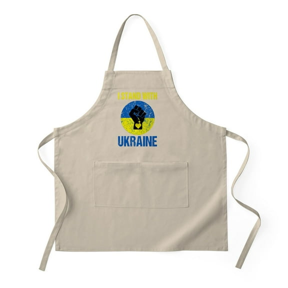 CafePress - Support Ukraine I Stand With Ukraine Pea - Kitchen Apron with Pockets, Grilling Apron, Baking Apron
