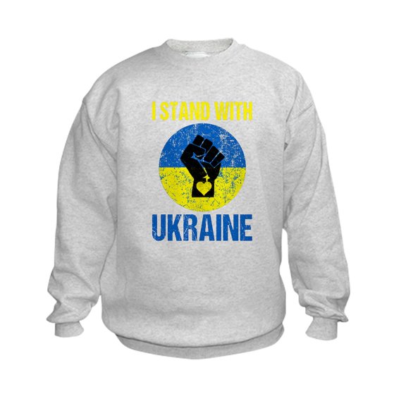 CafePress - Support Ukraine I Stand With Ukraine Sweatshirt - Kids Sweatshirt, Youth Crew Neck Sweatshirt