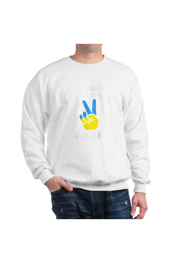 - Support Ukraine I Stand With Ukraine Uk Sweatshirt - Crew Neck Sweatshirt