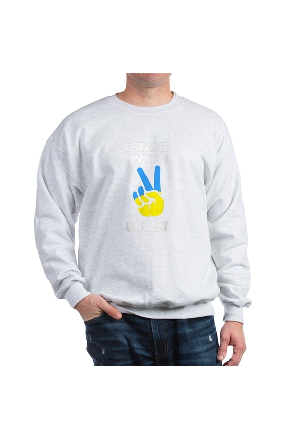 - Support Ukraine I Stand With Ukraine Uk Sweatshirt - Crew Neck Sweatshirt