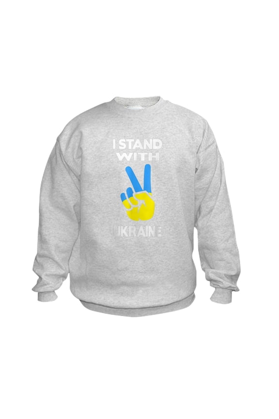 - Support Ukraine I Stand With Ukraine Uk Sweatshirt - Kids Sweatshirt, Youth Crew Neck Sweatshirt