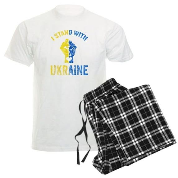 CafePress - Support Ukraine I Stand With Ukraine Ukrai Pajamas - Men's Light Loose Fit Cotton Pajama Set