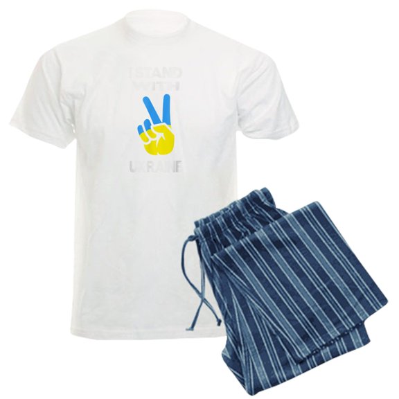 CafePress - Support Ukraine I Stand With Ukraine Ukrai Pajamas - Men's Light Loose Fit Cotton Pajama Set