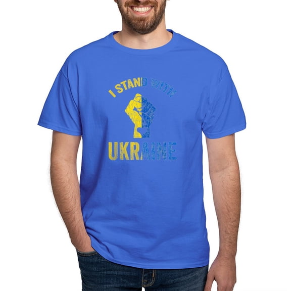 CafePress - Support Ukraine I Stand With Ukraine Ukrai T Shirt - Men's Classic Graphic Cotton T-Shirt