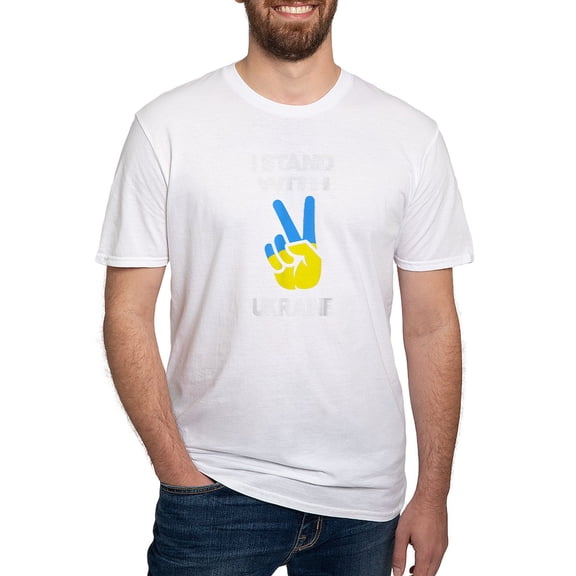 CafePress - Support Ukraine I Stand With Ukraine Ukrai T Shirt - Fitted T-Shirt, Vintage Fit Soft Cotton Tee