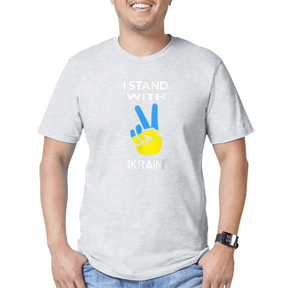 CafePress - Support Ukraine I Stand With Ukraine Ukrai T Shirt - Fitted T-Shirt, Vintage Fit Soft Cotton Tee
