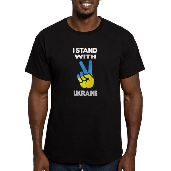CafePress - Support Ukraine I Stand With Ukraine Ukrai T Shirt - Men's Fitted T-Shirt