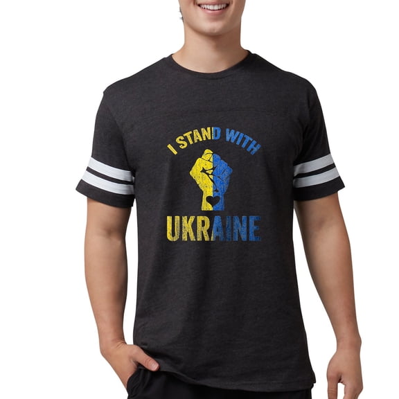 CafePress - Support Ukraine I Stand With Ukraine Ukrai T Shirt - Mens Football Shirt