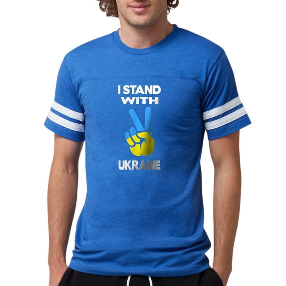 CafePress - Support Ukraine I Stand With Ukraine Ukrai T Shirt - Mens Football Shirt