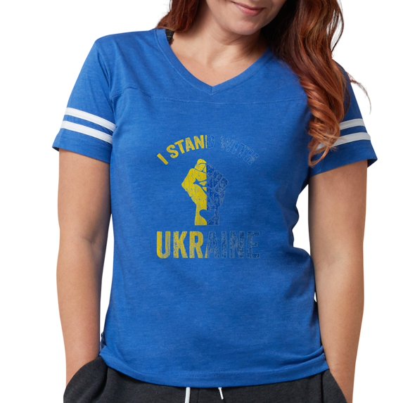 CafePress - Support Ukraine I Stand With Ukraine Ukrai T Shirt - Womens Football Shirt