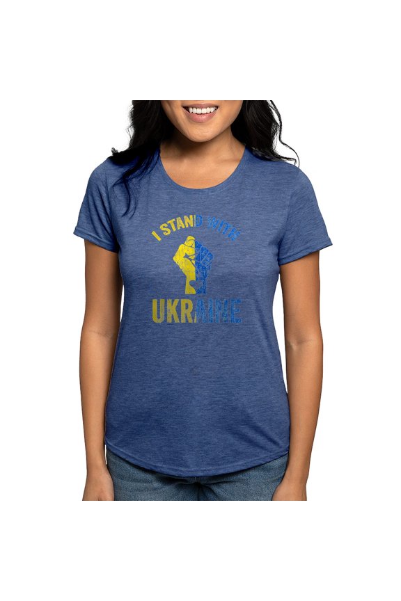 - Support Ukraine I Stand With Ukraine Ukrai T Shirt - Womens Tri-blend T-Shirt