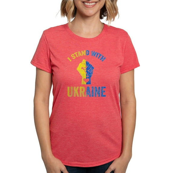 CafePress - Support Ukraine I Stand With Ukraine Ukrai T Shirt - Womens Tri-blend T-Shirt