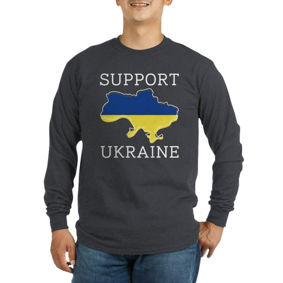 CafePress - Support Ukraine Long Sleeve Dark T Shirt - Long Sleeve Dark T-Shirt