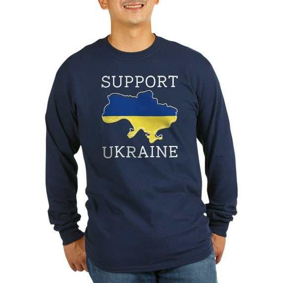 CafePress - Support Ukraine Long Sleeve Dark T Shirt - Long Sleeve Dark T-Shirt