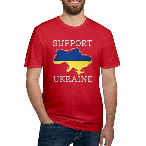 CafePress - Support Ukraine Men's Fitted T Shirt (Dark) - Men's Fitted T-Shirt