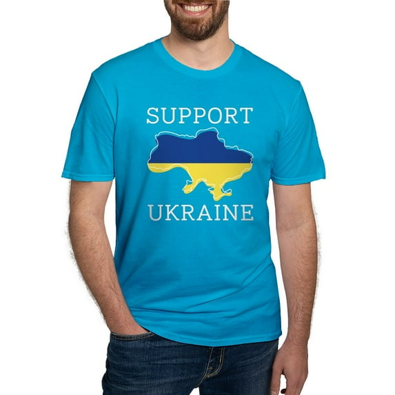 CafePress - Support Ukraine Men's Fitted T Shirt (Dark) - Men's Fitted T-Shirt