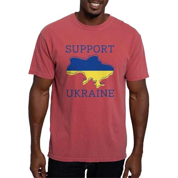 CafePress - Support Ukraine Mens Comfort Colorsâ® Shirt - Mens Comfort Colors Shirt
