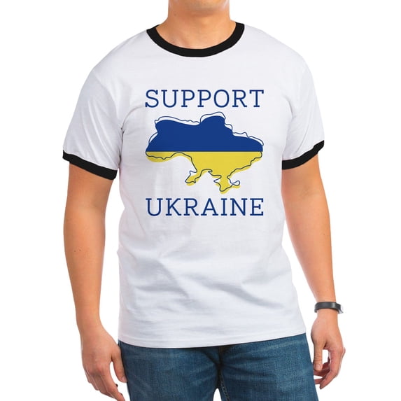 CafePress - Support Ukraine Ringer T - 100% Cotton Ringed T-Shirt