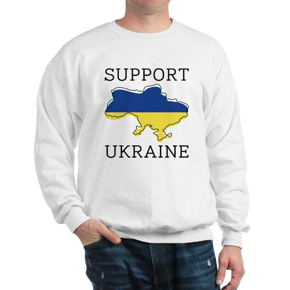 CafePress - Support Ukraine Sweatshirt - Crew Neck Sweatshirt