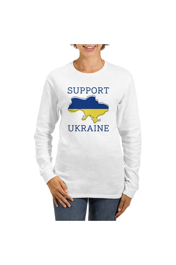 - Support Ukraine Women's Long Sleeve T Shirt - Women's Long Sleeve Graphic Casual T-Shirt