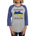 thumbnail image 1 of CafePress - Support Ukraine - Womens Baseball Tee, 1 of 4