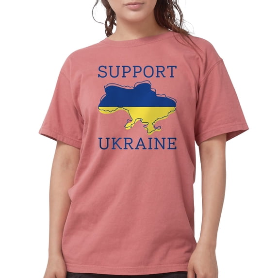 CafePress - Support Ukraine Womens Comfort Colorsâ® Shirt - Womens Comfort Colors® Shirt