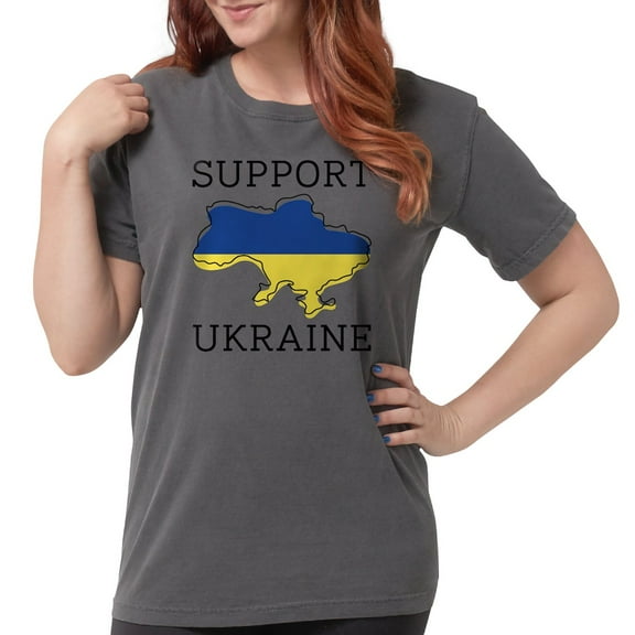 CafePress - Support Ukraine Womens Comfort Colorsâ® Shirt - Womens Comfort Colors® Shirt