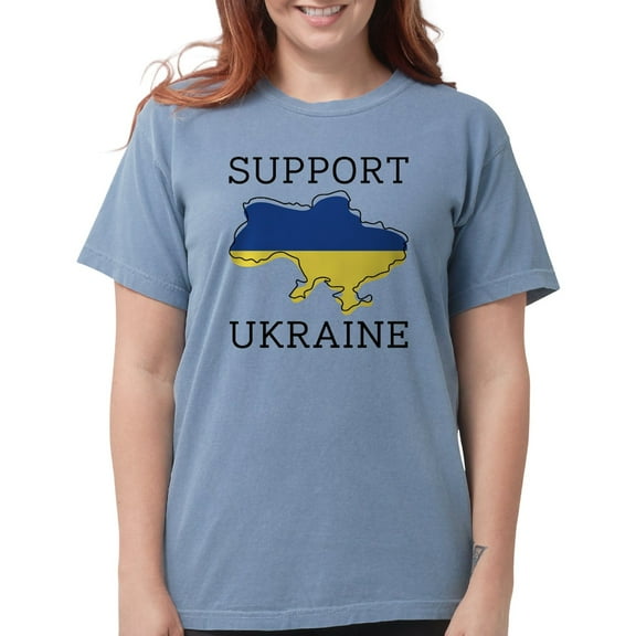 CafePress - Support Ukraine Womens Comfort Colorsâ® Shirt - Womens Comfort Colors® Shirt