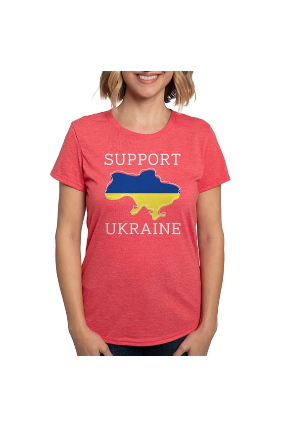 - Support Ukraine Womens Tri Blend T Shirt - Womens Tri-blend T-Shirt