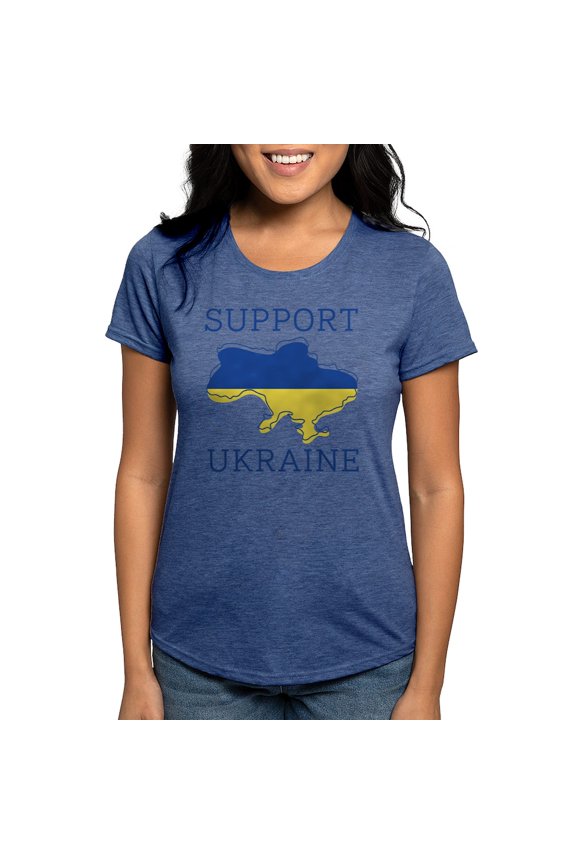 - Support Ukraine Womens Tri Blend T Shirt - Womens Tri-blend T-Shirt