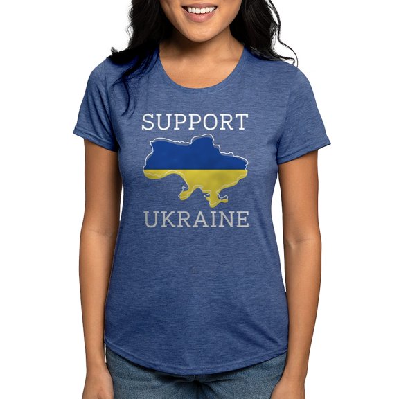 CafePress - Support Ukraine Womens Tri Blend T Shirt - Womens Tri-blend T-Shirt