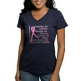 thumbnail image 1 of CafePress - Supportadmirehonor10 Breast Cancer Women's V Neck - Women's V-Neck Dark T-Shirt, 1 of 4