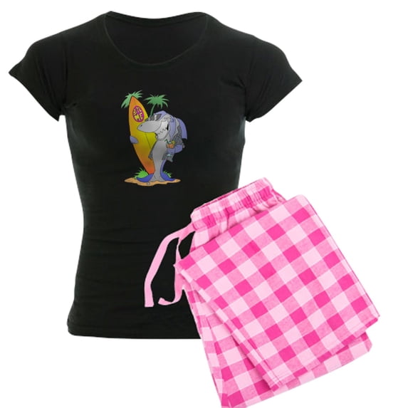 CafePress - Surf Shark Women's Dark Pajamas - Women's Short Sleeve Print T-Shirt and Pants Dark Cotton Pajama Set