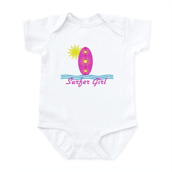 CafePress - Surfer Girl Baby Bodysuit With Sun - Baby Light Bodysuit, Size Newborn - 24 Months