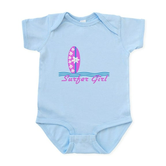 CafePress - Surfer Girl Pink Surf Board Baby/Toddler Bodysuit - Baby Light Bodysuit, Size Newborn - 24 Months
