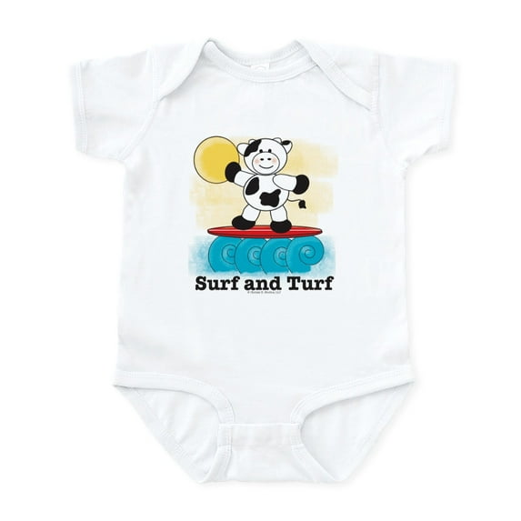 CafePress - Surfing Cow Onesie Bodysuit Baby Shower Gift - Baby Light Bodysuit, Size Newborn - 24 Months