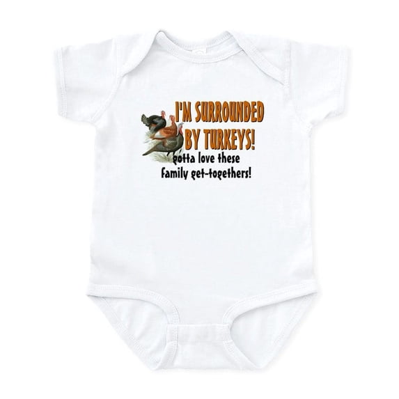 CafePress - Surrounded By Turkeys Infant Bodysuit - Baby Light Bodysuit, Size Newborn - 24 Months