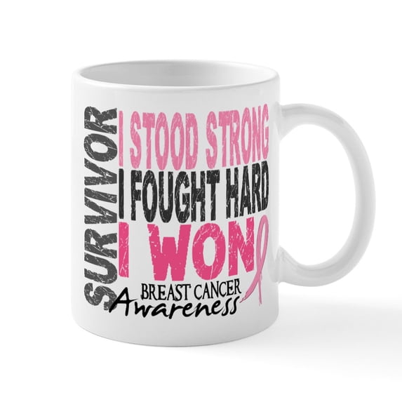 CafePress - Survivor 4 Breast Cancer Shirts And Gifts Large Mu - 11 oz Ceramic Mug - Novelty Coffee Tea Cup