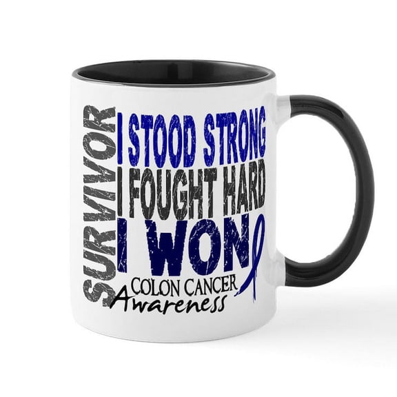 CafePress - Survivor 4 Colon Cancer Shirts And Gifts Large Mug - 11 oz Ceramic Mug - Novelty Coffee Tea Cup