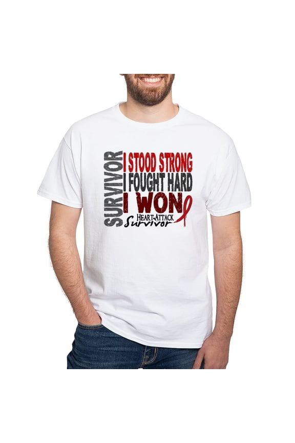 - Survivor 4 Heart Attack Shirts And Gifts White T S - Men's White Classic Cotton T-Shirts