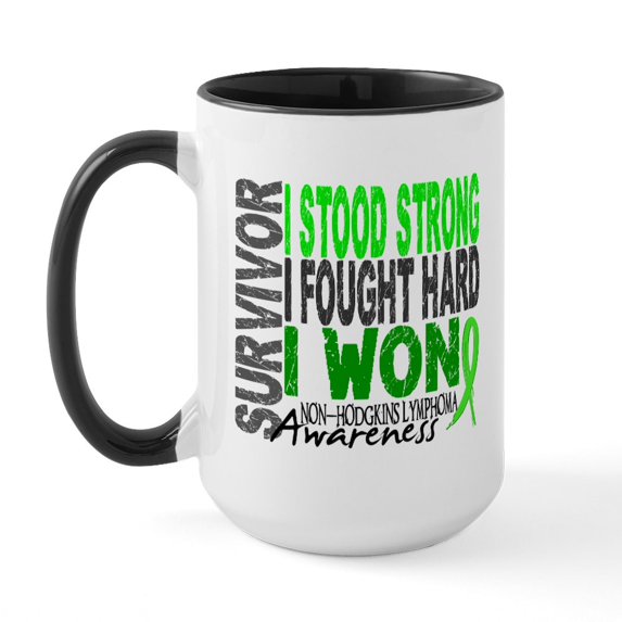 CafePress - Survivor 4 Non Hodgkin's Lymphoma Shirts And Gifts - 15 oz Ceramic Large White Novelty Mug