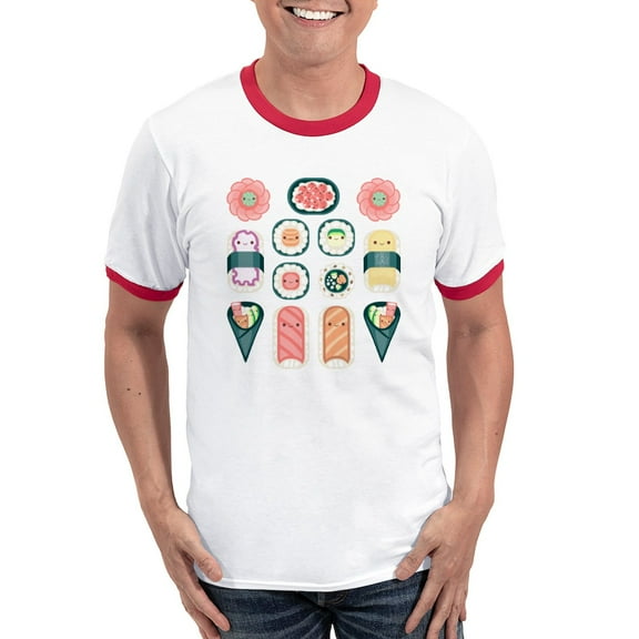 CafePress - Sushi T Shirt - 100% Cotton Ringed T-Shirt