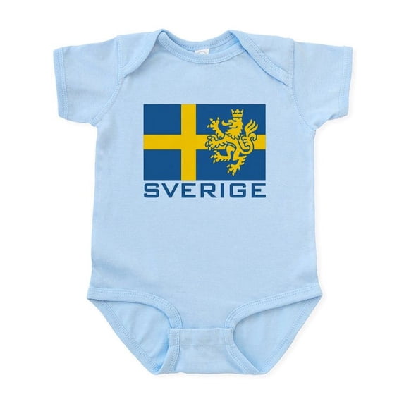 CafePress - Sverige Flag Infant Bodysuit - Baby Light Bodysuit, Size Newborn - 24 Months
