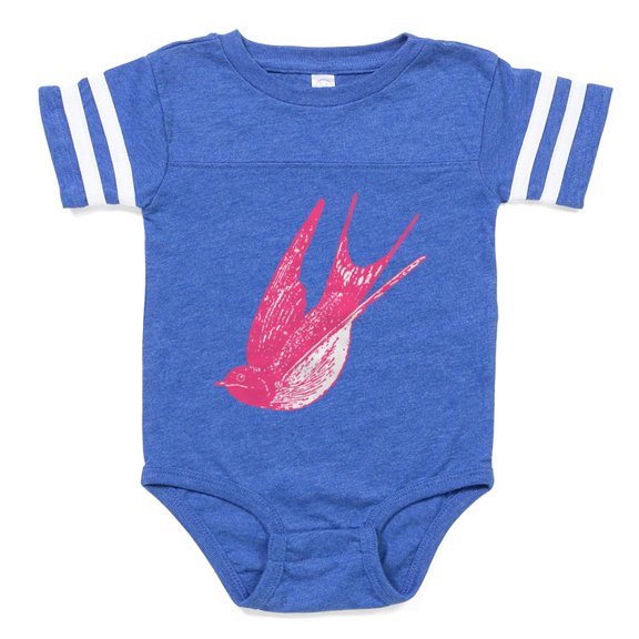 CafePress - Swallow_Pink - Cute Infant Baby Football Bodysuit