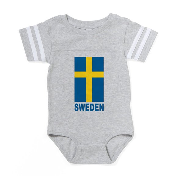 CafePress - Sweden_B - Cute Infant Baby Football Bodysuit