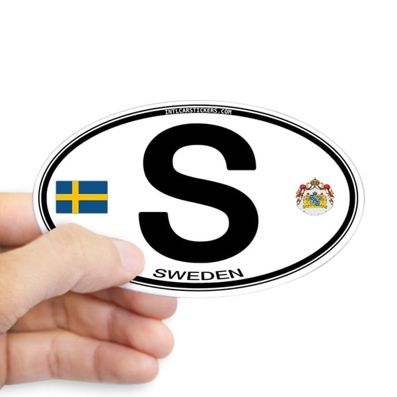 CafePress - Sweden Euro Style Code Oval Sticker - Sticker (Oval)